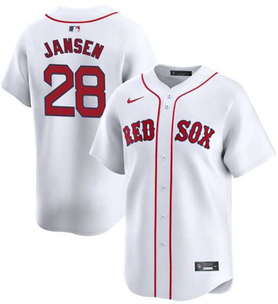 Mens Boston Red Sox #28 Danny Jansen White 2024 Home Limited Stitched Baseball Jersey Dzhi